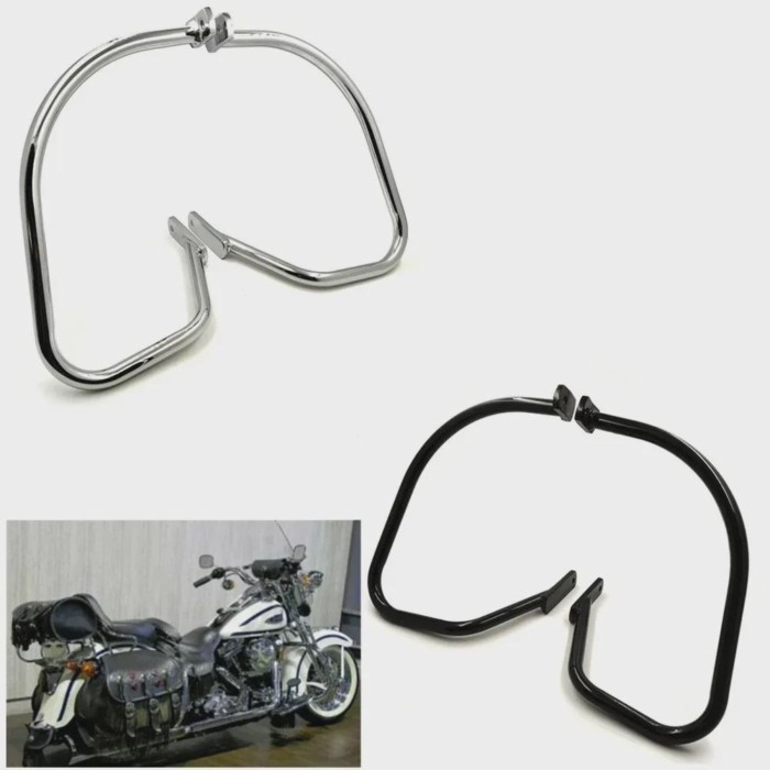 Rear Saddlebag Guard Crash Bar For Harley Davidson Softail Heritage Springer FLSTS 1997-1999 Afterm