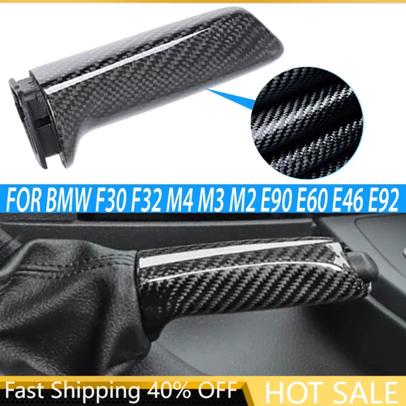Car Brake Handle Real Carbon Fiber Black Handbrake Cover Interior Accessories Universal for BMW E46