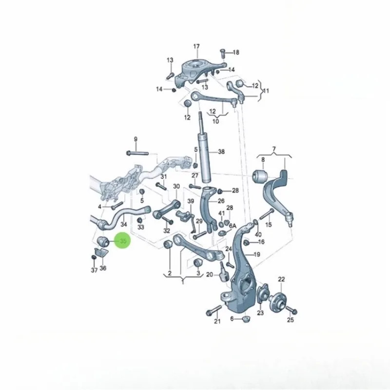 8K0411327A 8K0411327B  Front Stabilizer Bar Rubber Sleeve Rubber Mount for Audi A4L A5 A6L A7 S4 S5