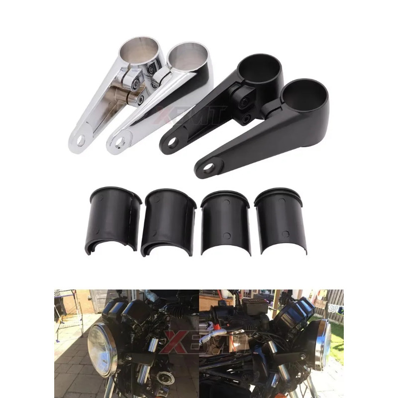 35MM 39MM 41MM Motorcycle Headlight Mount Brackets Clamp Fork Ear For Cafe Racer Chopper Bobber