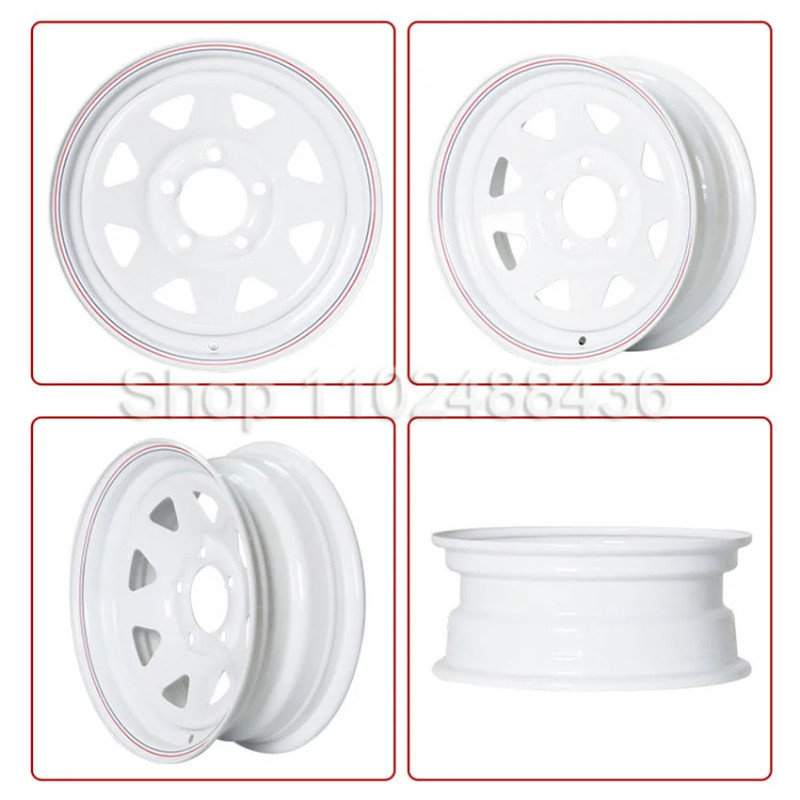13 Inch X 4.5J /12 Inch X 4J White Spoke Trailer Rim 4-100 and 5 -114.3 Car Bolt Pattern Caravan Bo