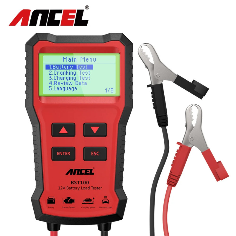 Ancel BST100 Car Battery Tester OBD2 12V Cell 100-2000CCA 30-220Ah Battery System Detect Automotive