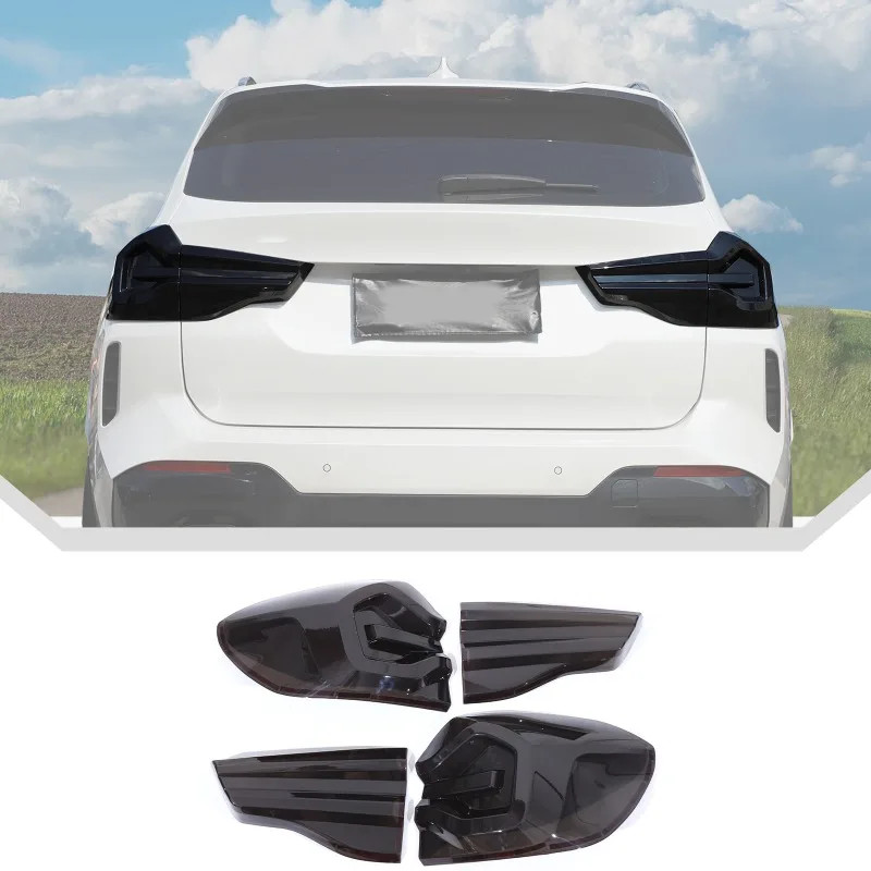Smoke Black Car Tail Light Lamp Decoration Cover for BMW X3 iX3 X3M 2022 2023 2024 2025 Taillight C