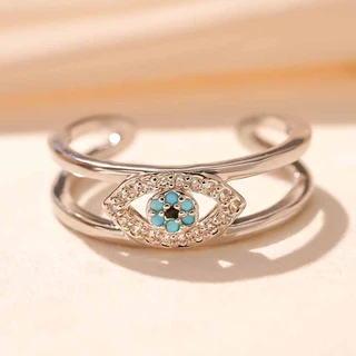 🚀ลดกระหน่ำ🚀【แหวนเปิดได้ลายตา Evil Eye】 วงแหวนนำโชค เครื่องรางส่วนบุคคล สวมใส่ได้หลายแบบ ของขวัญแห่งความหมายสำหรับครอบครัวและตัวเอง