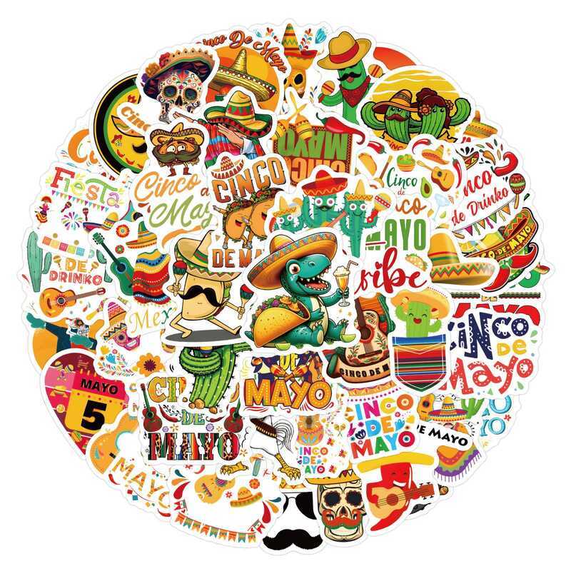 60 แผ่น Mexico May 5th Festival Cinco Mayo Graffiti สติ๊กเกอร์สติ๊กเกอร์ติดกระเป๋าเดินทางรถยนต์