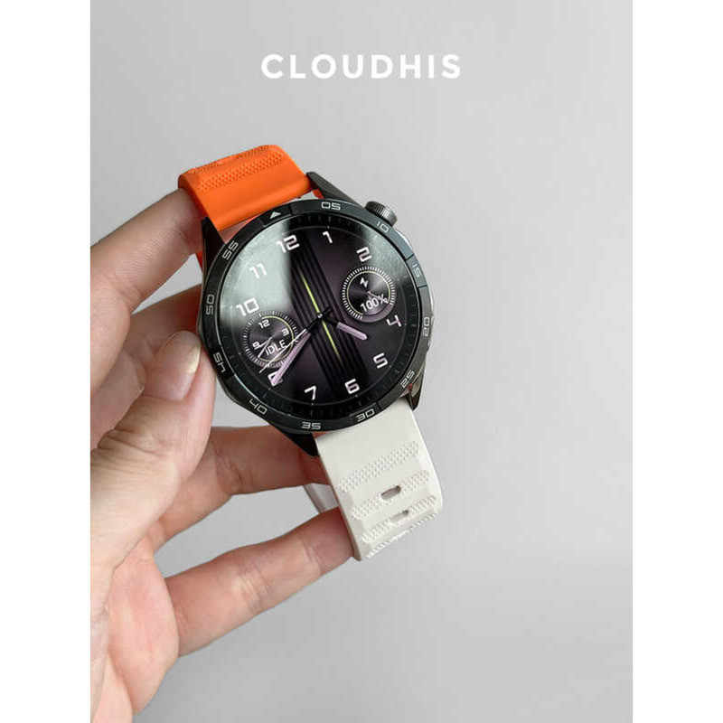 C สายนาฬิกา Cloudhis แบบใหม่ สายงเหลวสำหรับสายนาฬิกา Huawei Gt4 Gt5 Pro Gt3 Watch4 Gt5 Porsche Magi