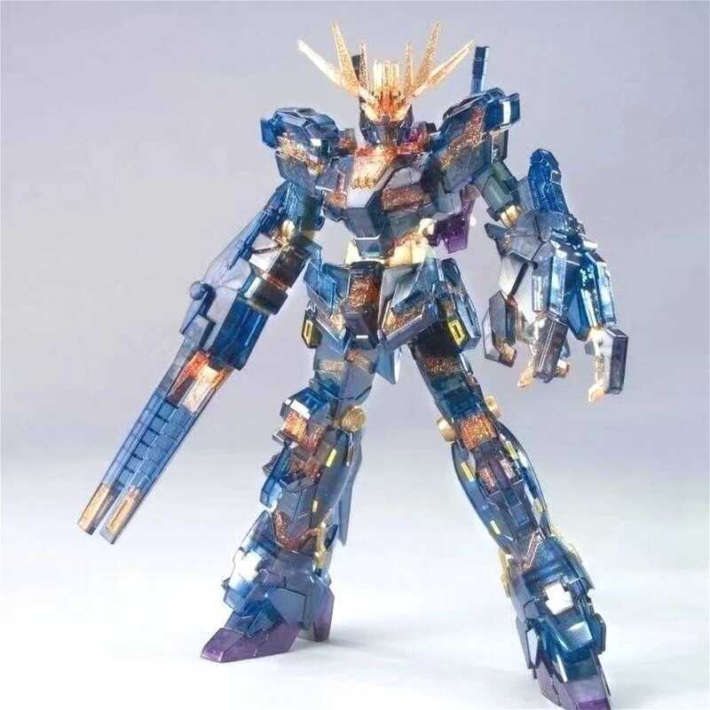 XINGDONG โมเดล รุ่นใหม่ 1/144 HG Unicorn Banshee รุ่นลิมิเต็ด สีโปร่งใส รุ่นภาพยนตร์ ชุดประกอบโ