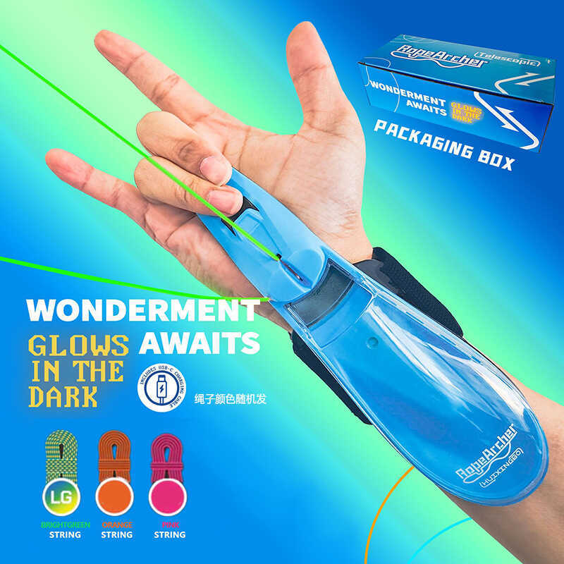 เครื่องส่งสัญญาณเชือกไฟฟ้า Luminous Slingshot รีไซเคิลอัตโนมัติ zipstring Decompression Booster ของเล่น