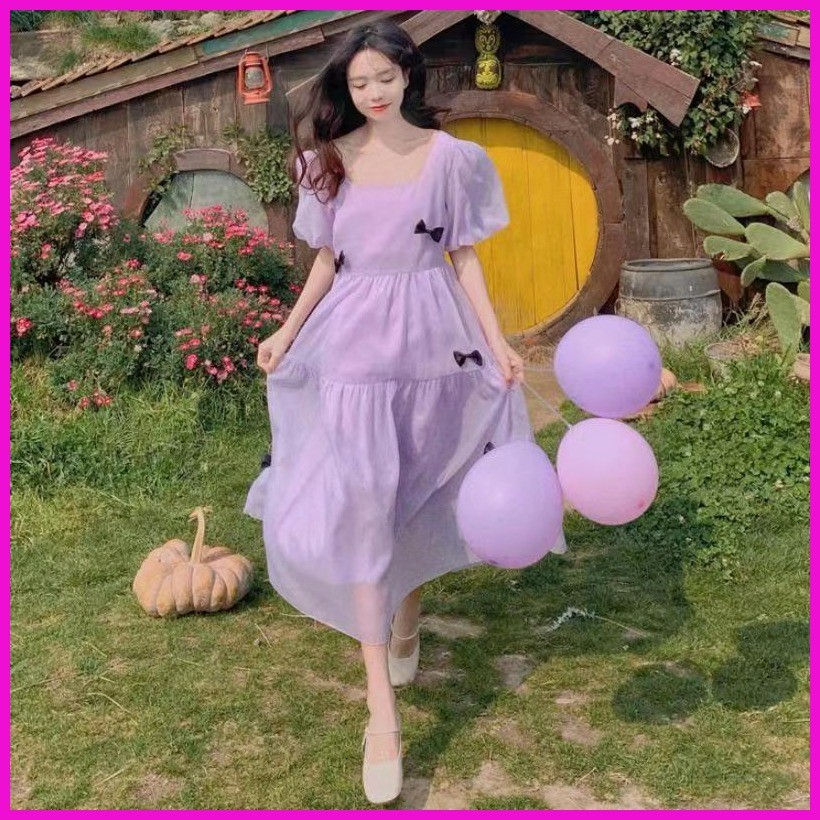 พร้อมส่งเดรสไซส์ใหญ่,ชุดคลุมท้อง,ชุดเดรสแขนพอง,ชุดสีม่วง,คนอ้วน,ชุดคลุมท้องแฟชั่น