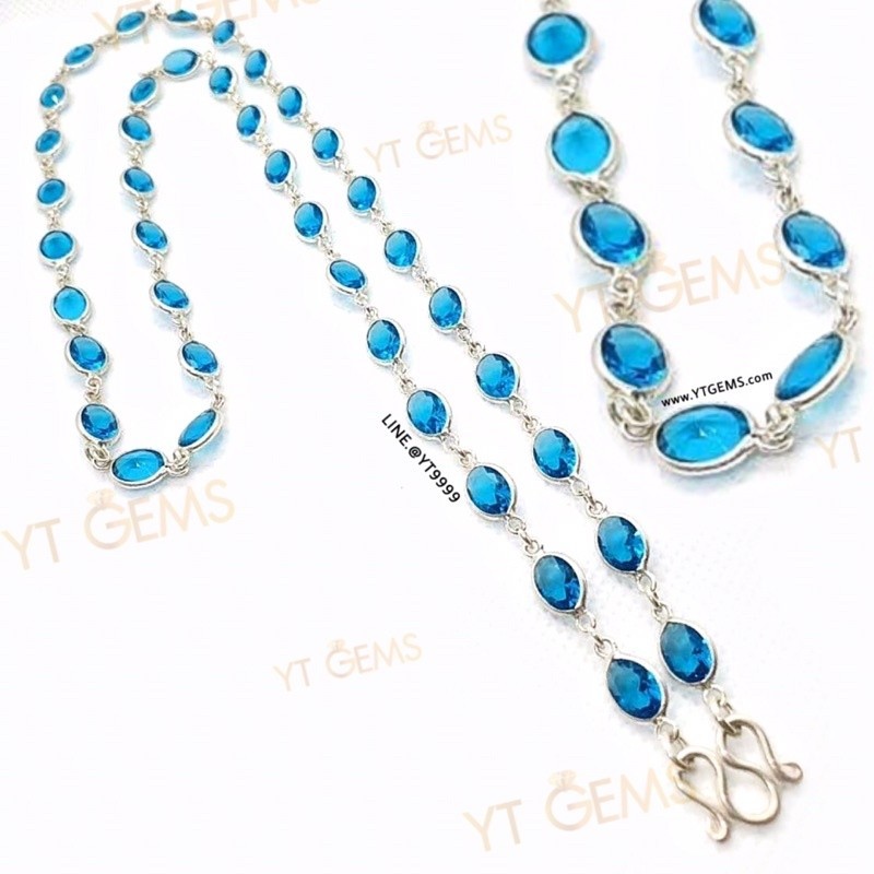 ️ สร้อยคอเพทาย สร้อยคอเงินแท้ พลอยเพทาย (CZ) 24 นิ้ว YTG-11641