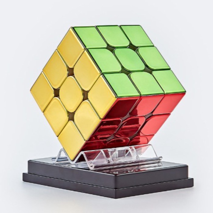 Tornado Boy Golden สามระดับ Rubik's Cube รุ่นแม่เหล็กหกสีไฟฟ้า Rubik's Cube 3x3 Smooth ปริศนาการแข่