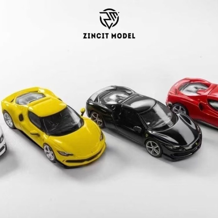 Ready Stock Zincit รุ่น 1: 64 Leap Horse 296 GTB Alloy Car model Collection