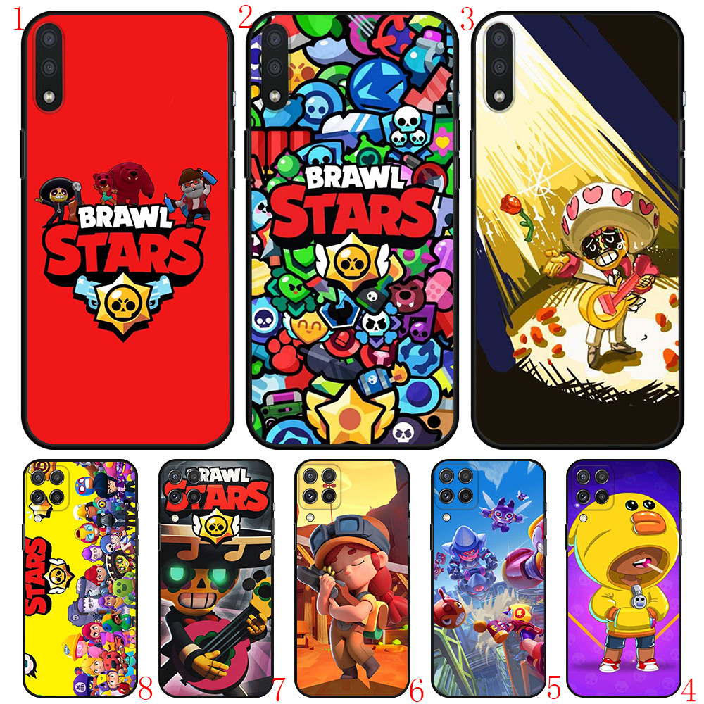 Samsung A22 A55 A56 J4 J6 J8 2018 J4 J5 J6 J7 Prime Plus Core V4 อะนิเมะ Brawl Stars เคสโทรศัพท์สีดํ