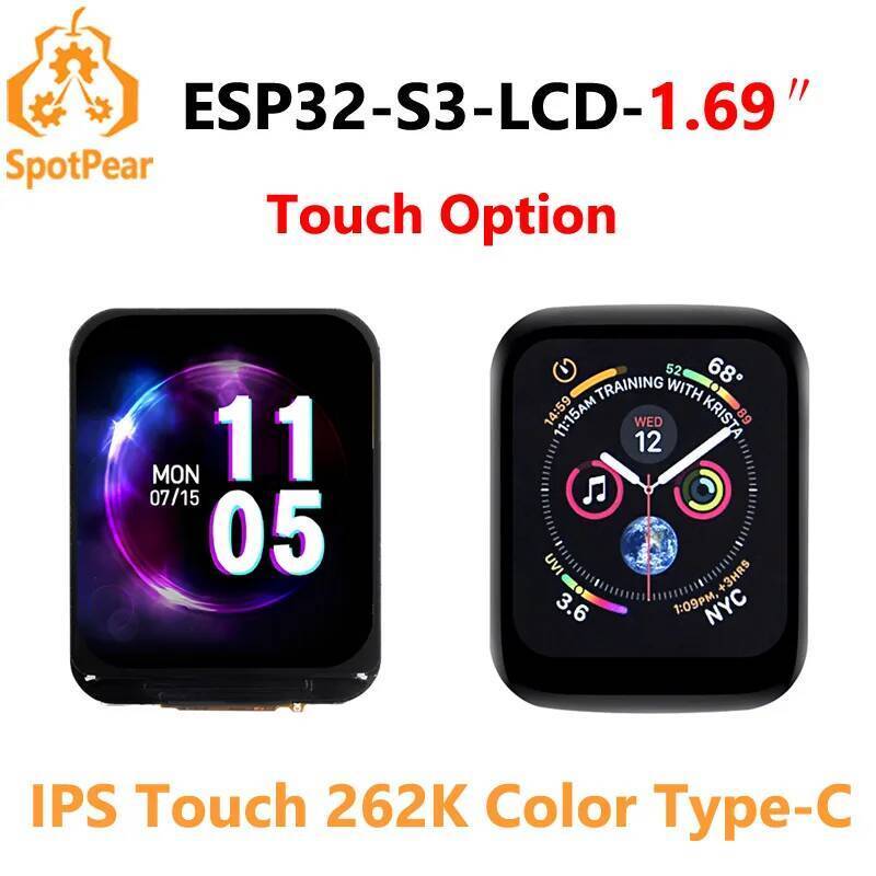 Waveshare ESP32-S3 1.69 นิ้ว Touch LCD Option 240280 พิกเซลรองรับ WiFi/บลูทูธ