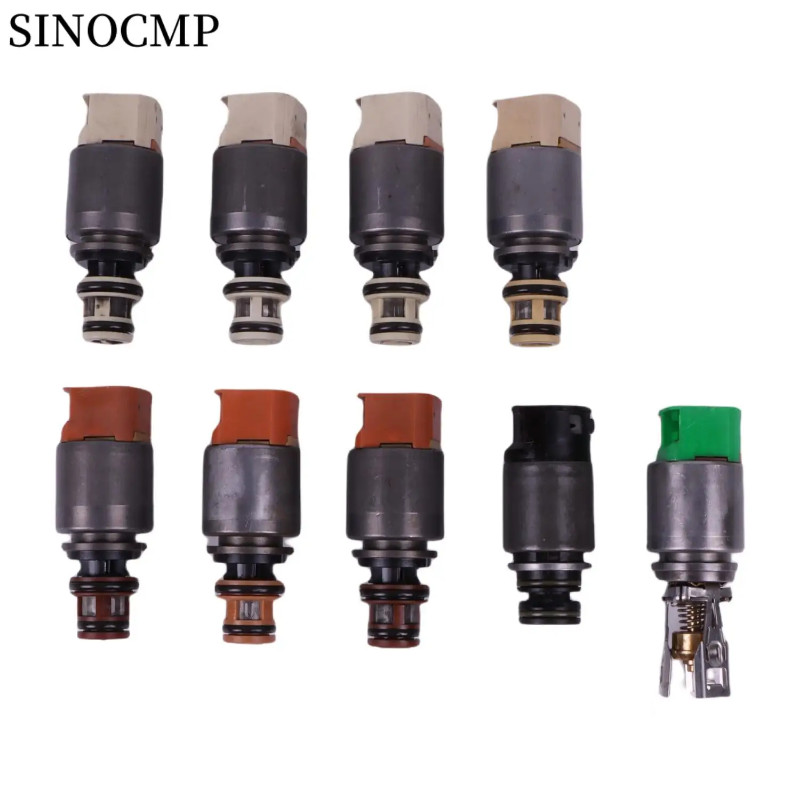 9PCS 8HP45 8HP70 Car Transmission Solenoids Set For Audi Q7 Jaguar XJ Range Rover Automatic Transmi