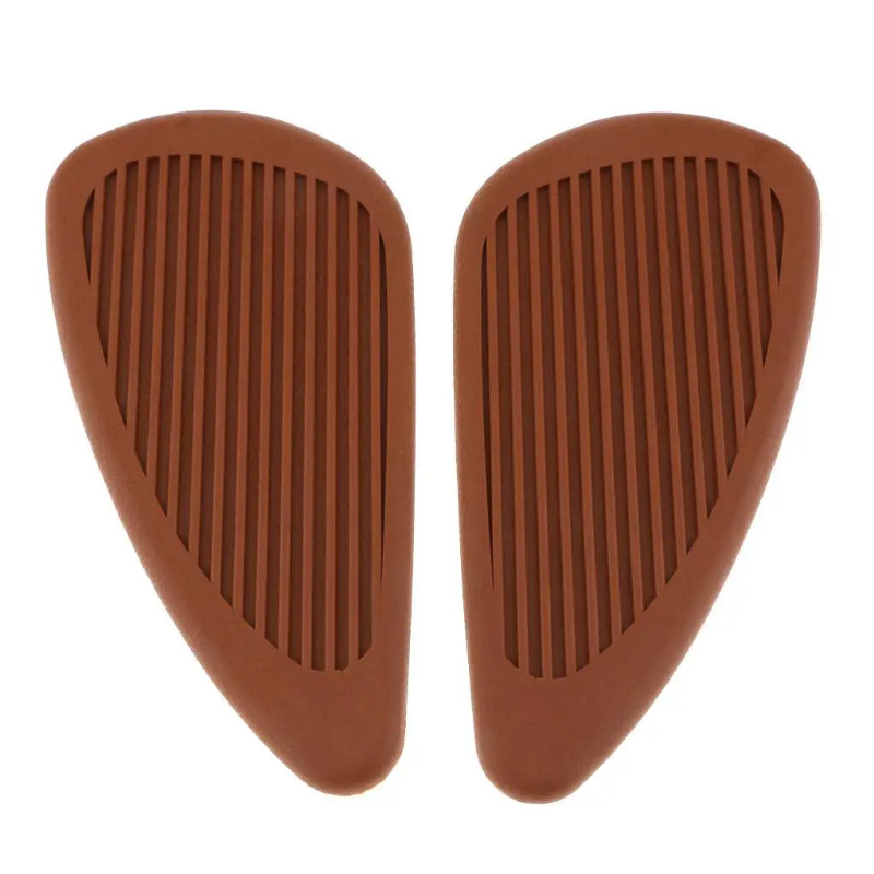 Left & Right Fuel Tank Traction Side Pads Non-slip Gas Fuel Knee Grip Stickers Cafe Racer (Brown,Bl