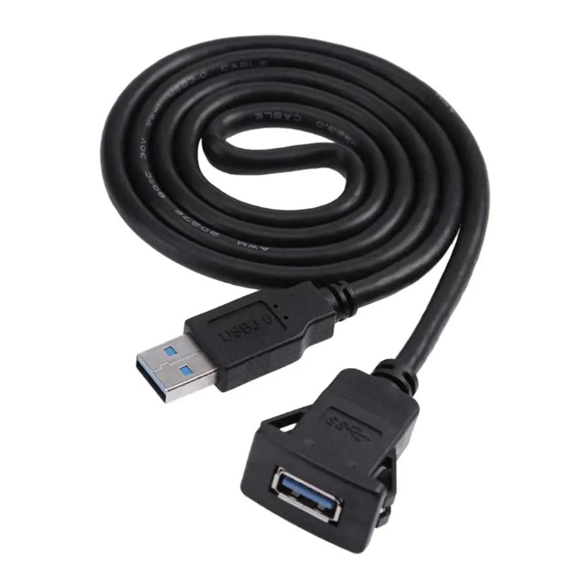 Car Panel USB 2.0 Extension Cable Male To Female Single Port 1m/3.3ft