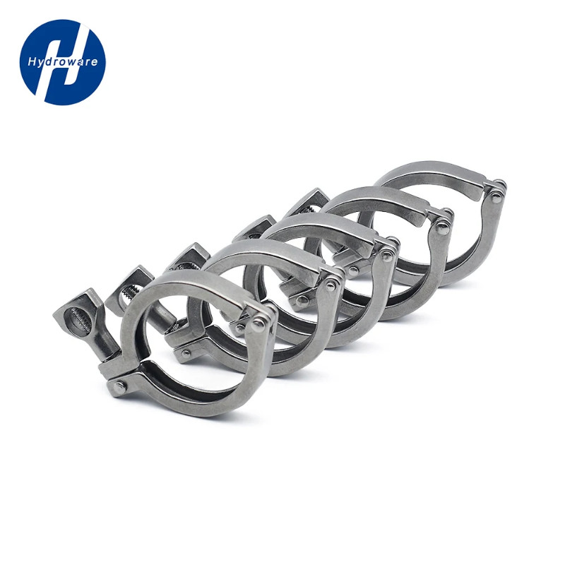 k130mm/145mm/155mm/168mm/183mm SS304 Sanitary Stainless Steel Tri Ferrule Clamps Clover Quick to Co