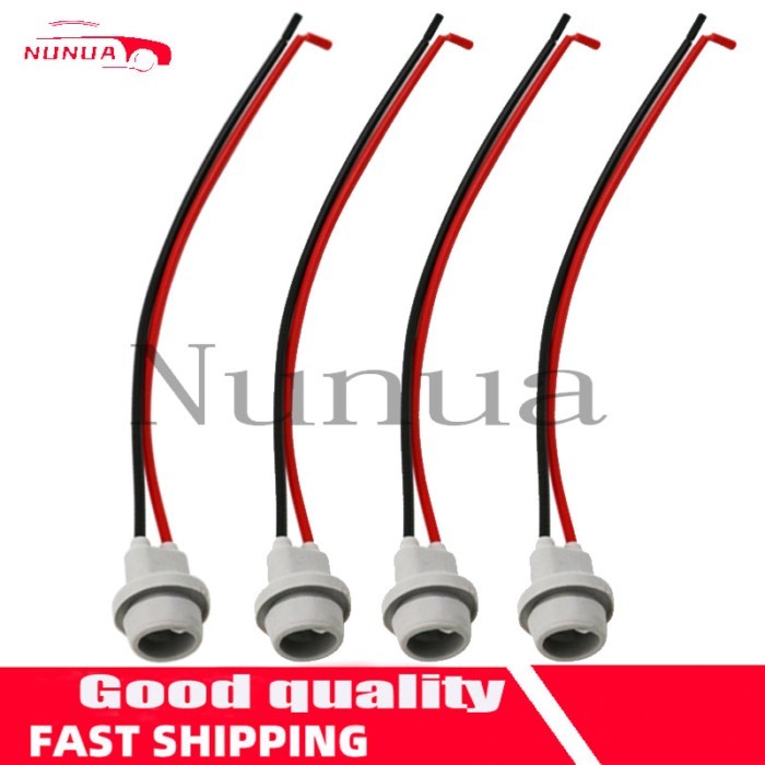 4Pcs Rubber T10 W5W Lamp Base Adapter Cable For Car Truck Clearance Side Marker/Parking Lights Bulb