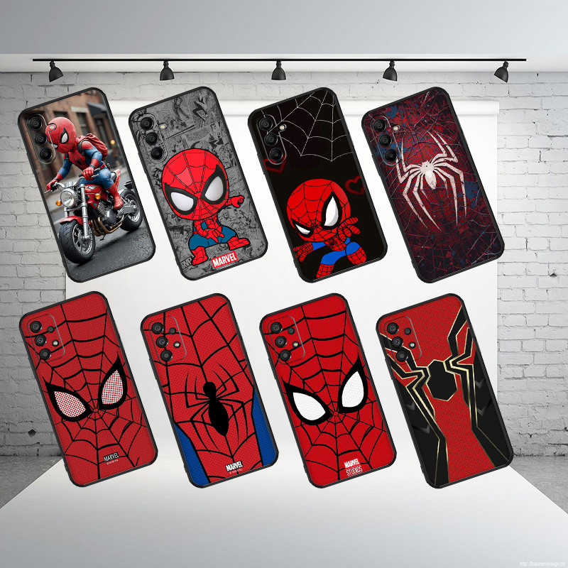 นุ่มสีดํา OPPO A60 A76 A77 F3 A8 A31 A80 A91 F15 Spider Man เคสโทรศัพท์