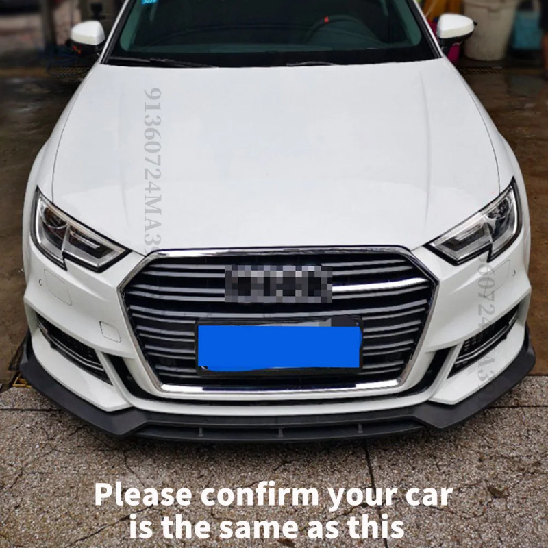 Front Bumper Lip Guard Chin Deflector For Audi A3 S3 2016 2017 2018 2019 8VS 8V7 Protector Tuning W