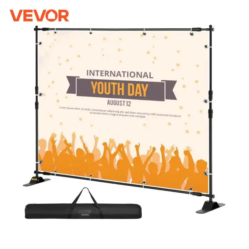 VEVOR 8ft Backdrop Stand for Trade Show Exhibitor Photography Studio W/ Carrying Case Background St