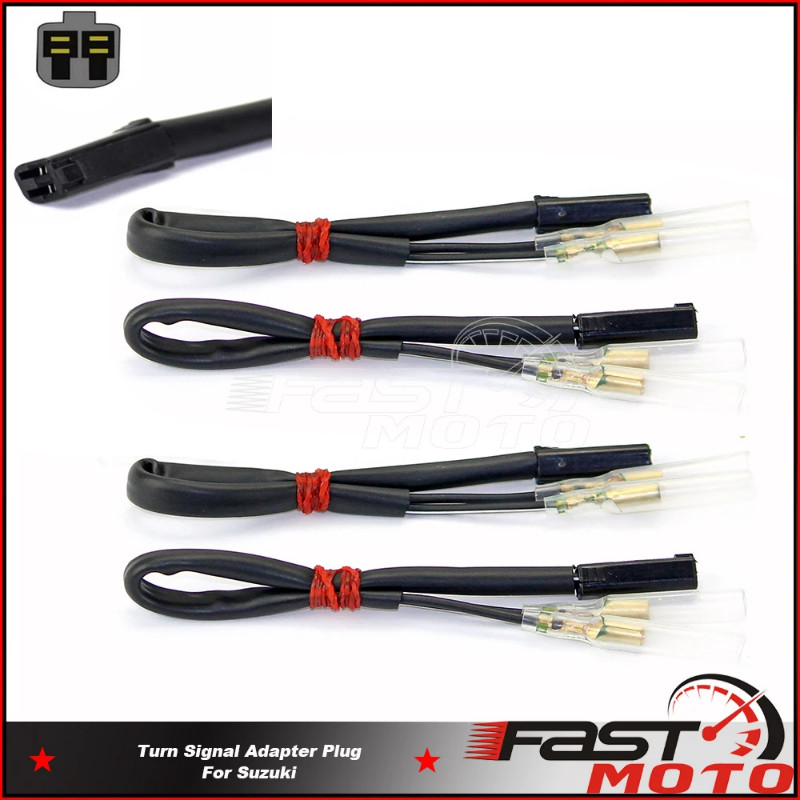 OEM 2 Plug Turn Signal Wiring Harness Connector 2X/4X/8X Front Blinker Adapter Cabel For Suzuki GSX