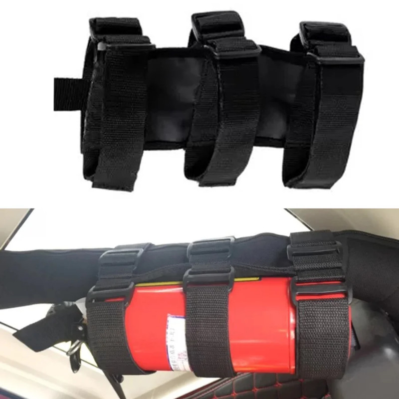 Wooeight Fire Extinguisher Holder Adjustable Car Fire Extinguisher Mount Strap Car Roll Bar Fixed F