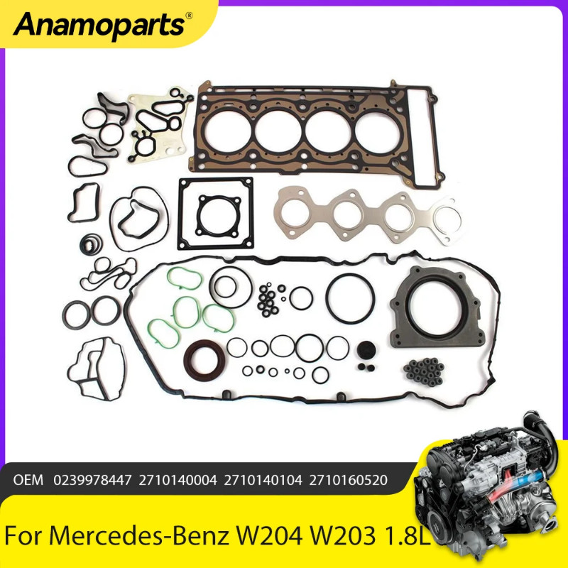 Engine Parts Rebuild Overhaul Full Gasket Seals Set Fit 1.8 L For Mercedes-Benz M271 W204 W203 W211