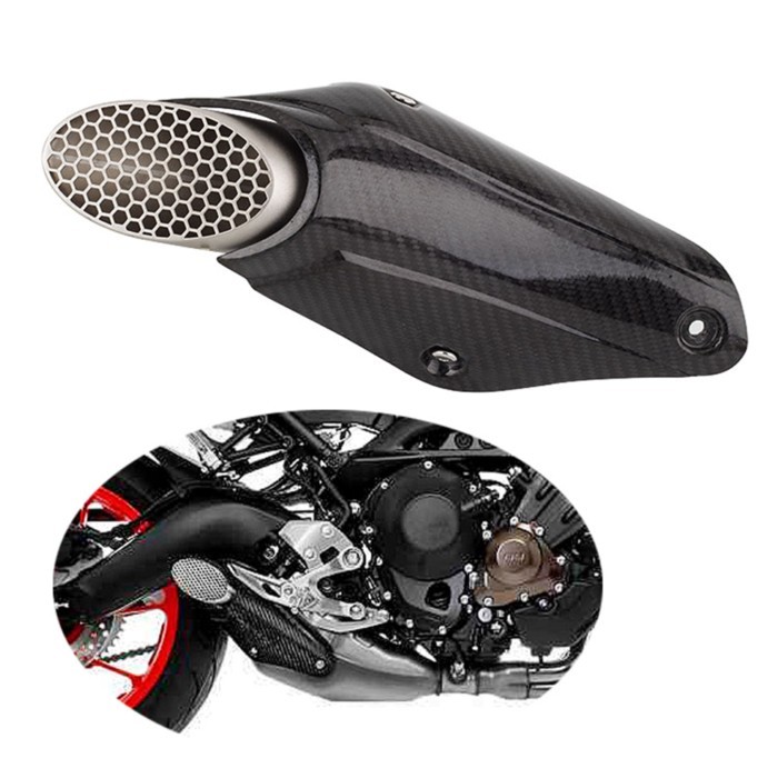 MT09 Exhaust Escape Modified With Carbon fiber Heat Shield Middle Link Pipe For MT09 MT-09 FZ09 XSR