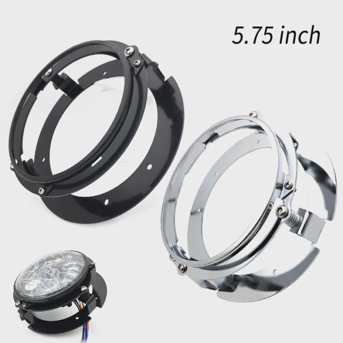 Motorcycle 5 3/4" 5.75 inch Headlight Bracket Kit for Motorcycle Ring Mount Brackets for 5.75 Inch