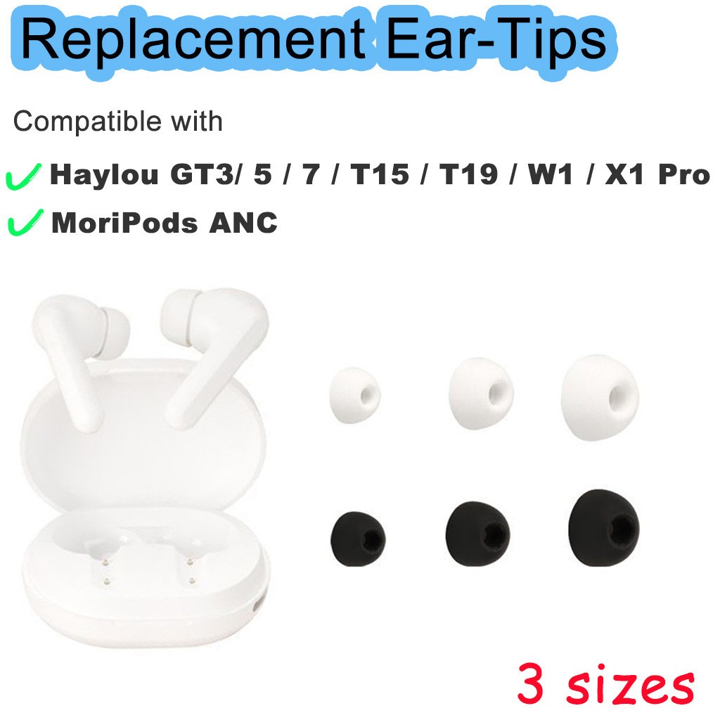 สําหรับ Haylou GT3 GT5 GT7 T15 T19 W1 X1 Pro MoriPods ANCSoft ซิลิโคนเคล็ดลับหู S/M/L