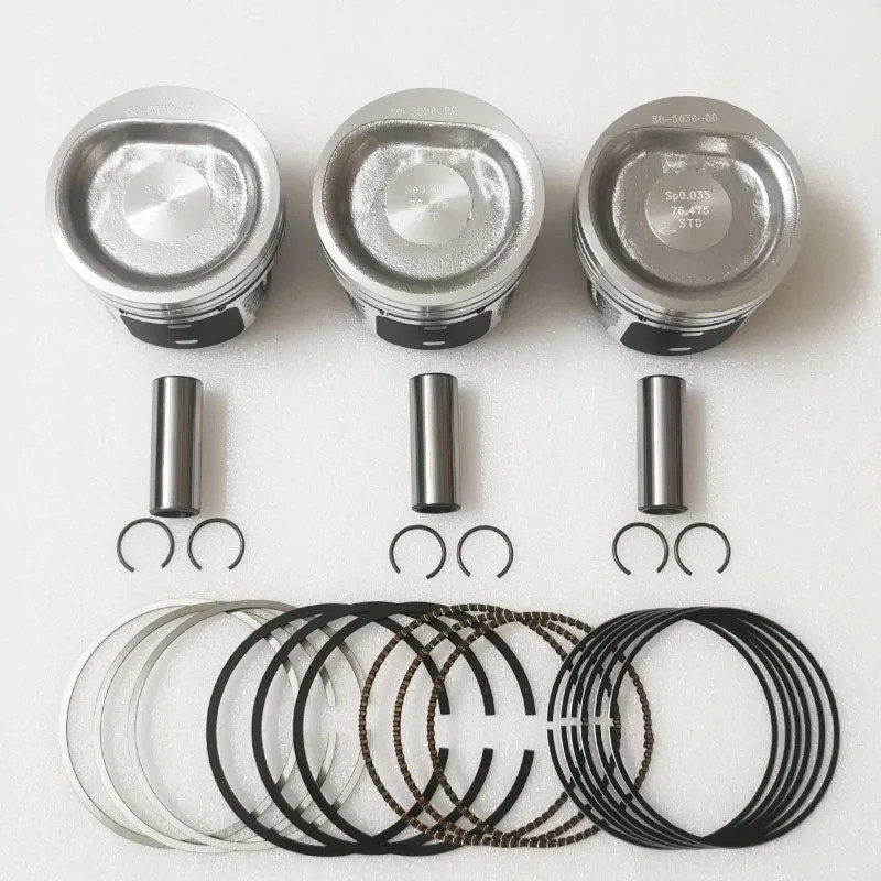 3PCS 03D107065C 03D107065D 03D107065E 03D107065F Piston for VW Polo 9N Skoda Fabia Seat Ibiza 1.2TS