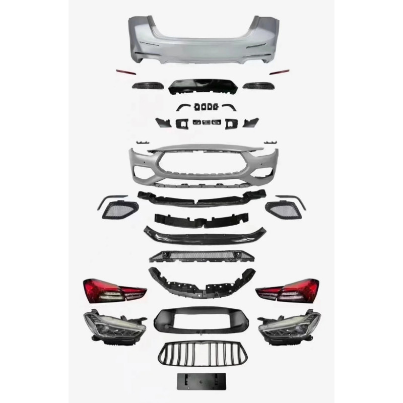 Car front rear Bumper assembly Surround Body Kit for Maserati Ghibli modified Trofeo style headligh