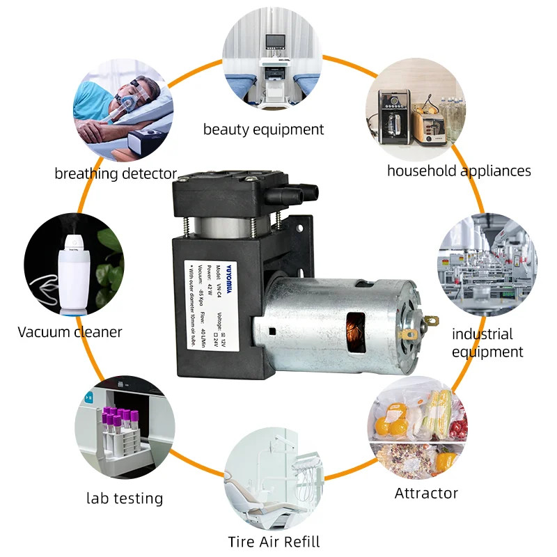 -85kpa 40L/min Mini DC Vacuum Pump 12V 24V Negative Pressure Suction Piston Cupping Small Vacuum Pu