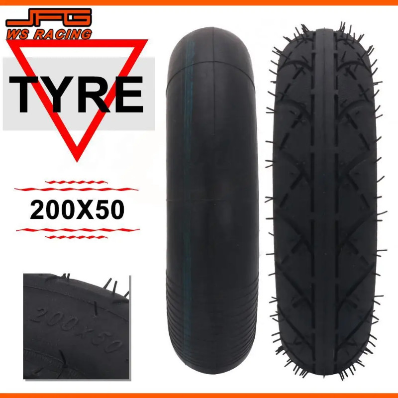 200 x 50 Tire and Inner Tube Set 8"x2" Electric Scooter Off-Road Tire For Razor E150 E200 Dune Bugg