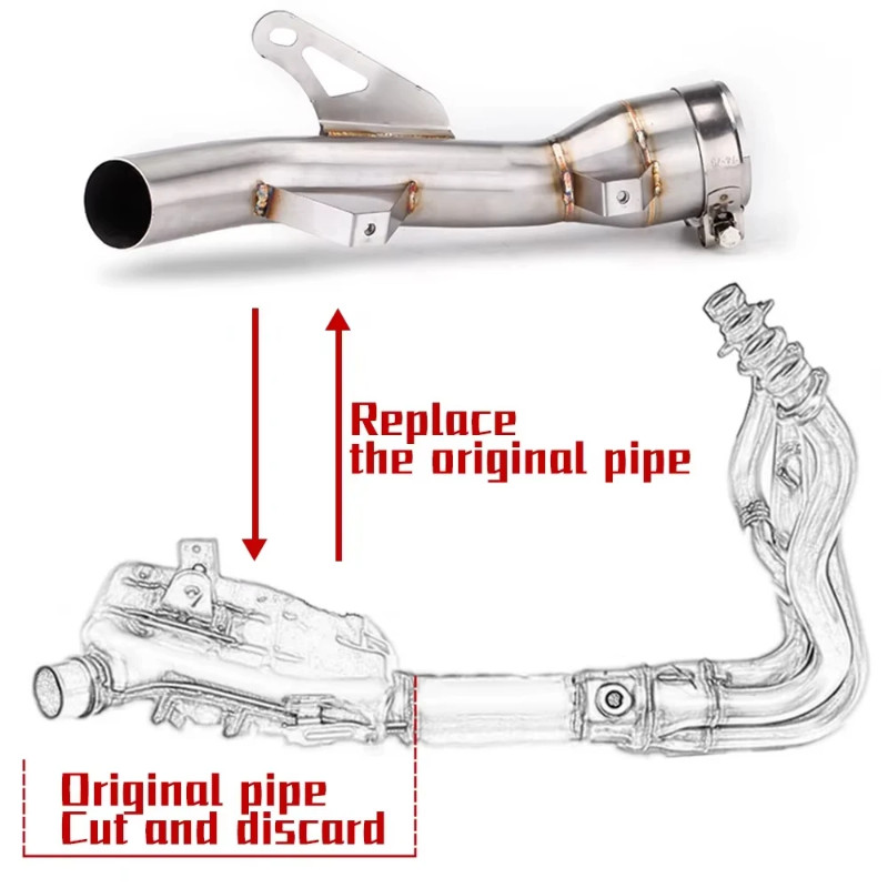Motorcycle Exhaust Middle link Pipe For Kawasaki Z900 ninja 900 Z 900 Z900E 2017 - 2021