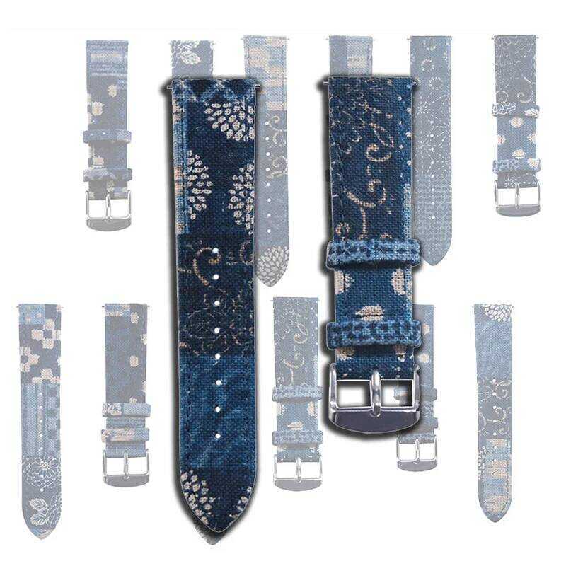 C 18 20Mm 22Mm Japanese Vintage Indigo BORO Quick Release Watch Strap Watchbands