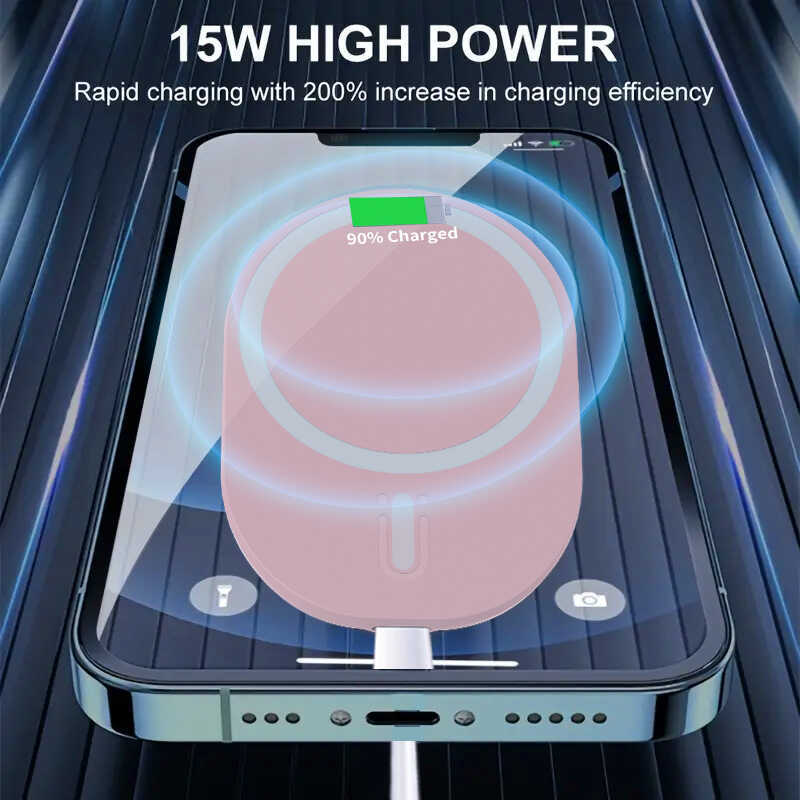 Magnetic Wireless Charger Car Magnetic Wireless Charger เหมาะสําหรับ Apple 12-15MagSafe Wireless Cha