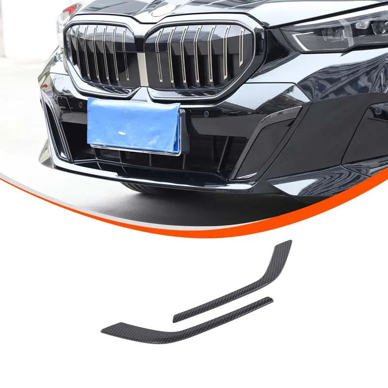 ABS Carbon Fiber Black Car Styling Front Bumper Decoration Strips For BMW 5 Series i5 G60 2024 2025