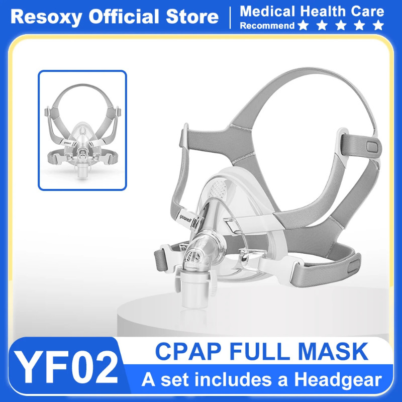 YuWell YF-02 Cpap Mask with Headgear Free Nasal Pads CPAP Full Mask  Machine Sleep Apnea Anti Snori