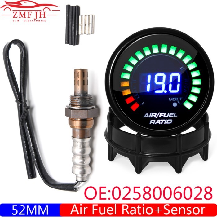 Smoke Digital AFR Gauge 52mm Air Fuel Ratio Meter Lambda Probe Narrowband Oxygen O2 Sensor OE234420