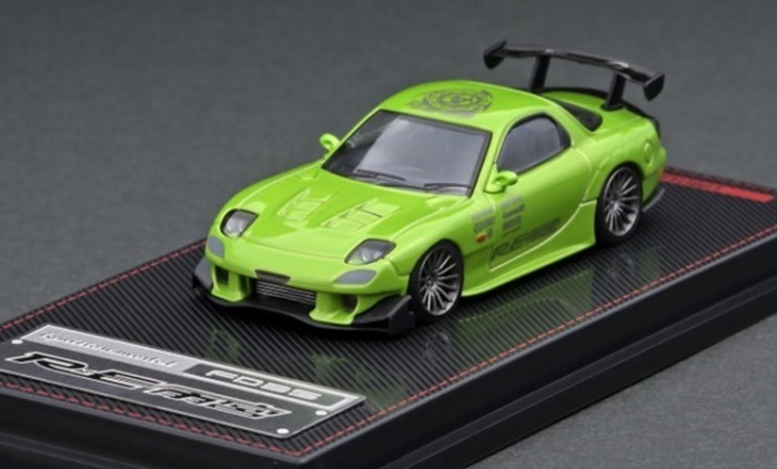 คลังสินค้าพร้อม IG 1: 64 Mazda RX7 FD3S RE Amemiya Amemiya โมเดลรถโลหะผสม