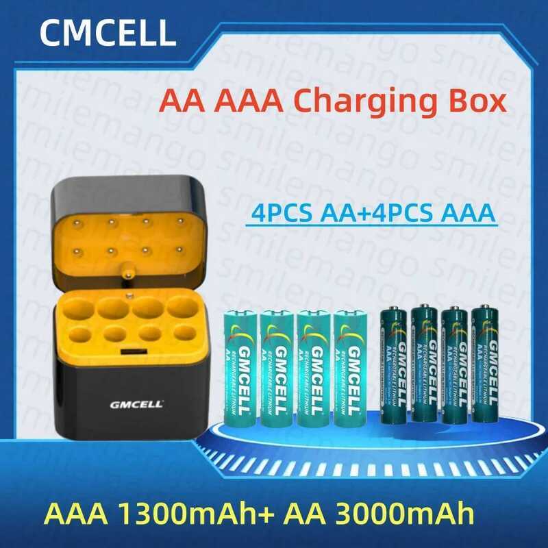 C CMCELL Type-C Battery Charger For AA AAA Cells Rechargeable Charger For E Keyboard Radio Razor Ca