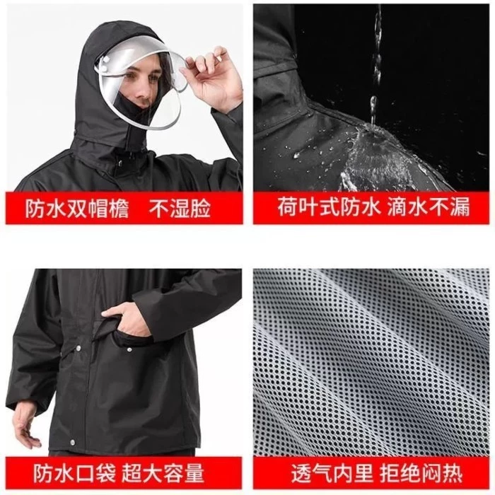 ชุดเสื้อกันฝนและกางเกงกันฝน สำหรับรถจักรยานยนต์และรถไฟฟ้า thumbnail 3