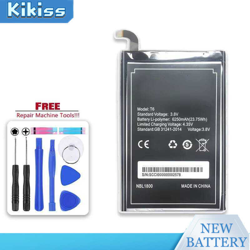 For Doogee T6 Pro For Homtom HT6 6250mAh High-Capacity Mobile Phone Battery