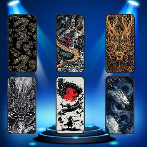 นุ่มสีดํา Samsung Galaxy S7 S7 Edge S8 S8 Plus S9 S9 Plus S10 S10E S25 S25 Ultra dragon เคสโทรศัพท์