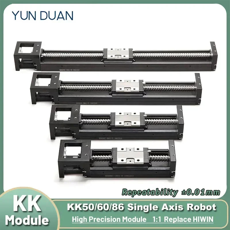 KK50/KK60/KK86 Single Axis Robot Linear Rail Stage Steel Sliding Table XYZ Axis Replace HIWIN for S