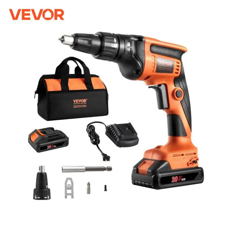 VEVOR Drywall Screw Gun 20V Max Drywall Screwgun 4200RPM Brushles Cordless Drywall Gun Kit Reverse