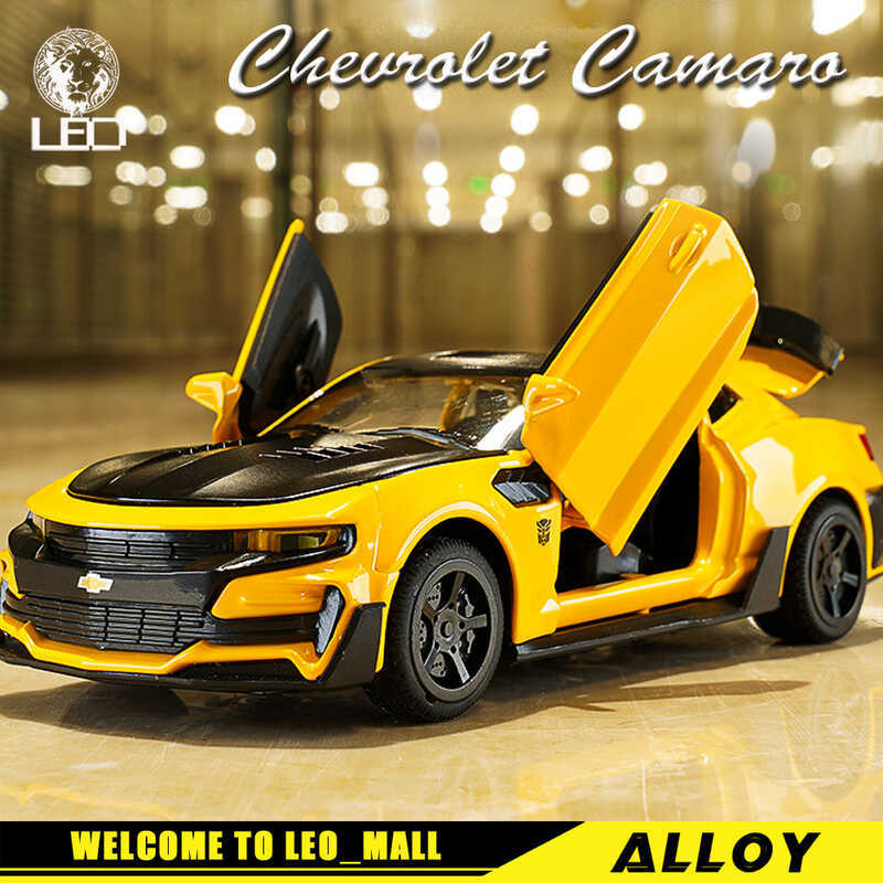 C LEO 1:32 Bumblebee Camaro Alloy Model Car, 4 Doors Open Sound And Light Effect Alloy Car Model Di